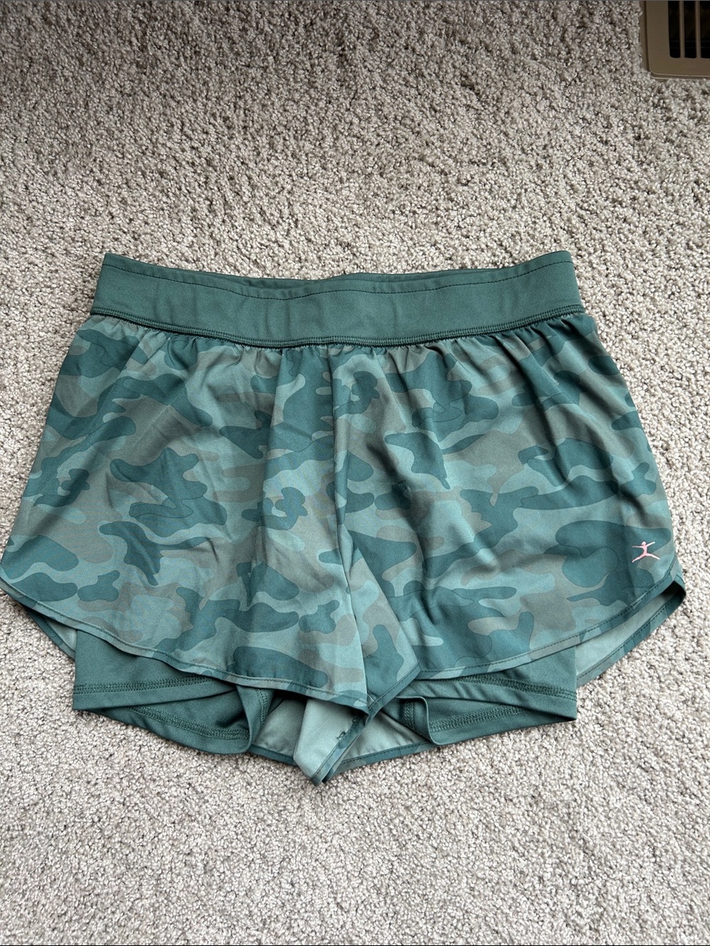 Danskin Olive Green Camo Athletic Shorts